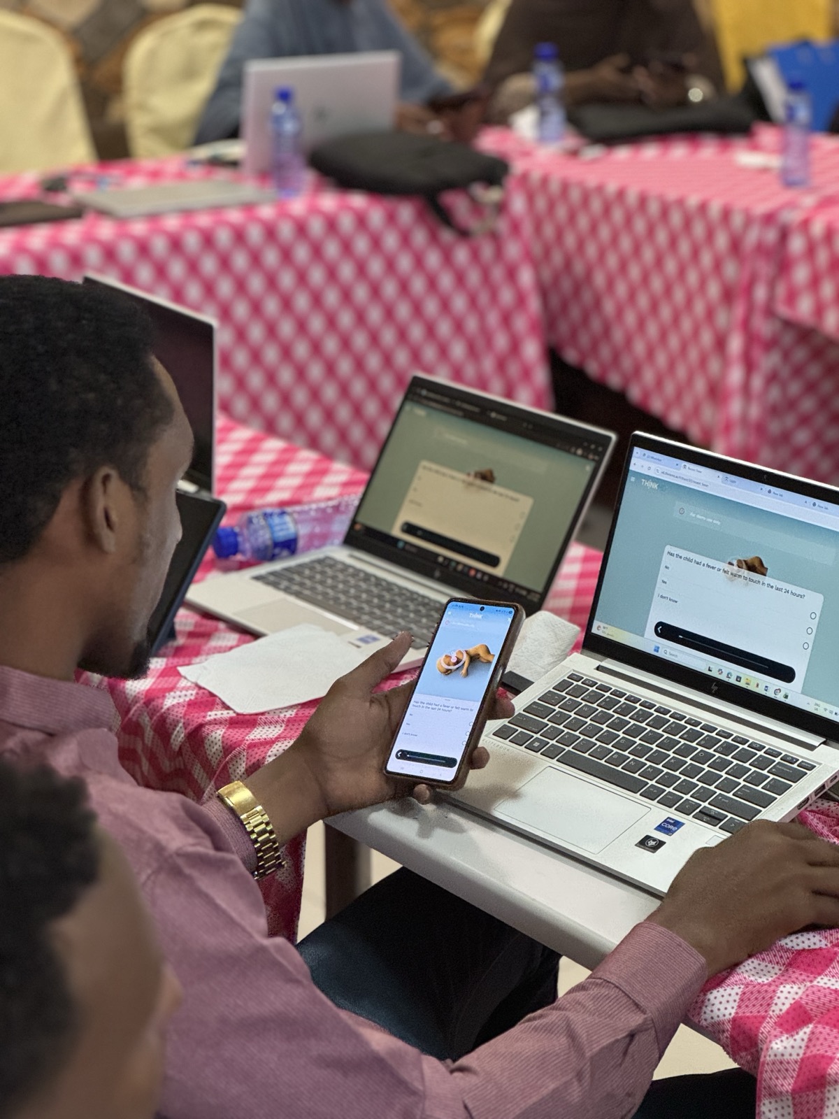 Training participant completing ThinkMD clinical assessment